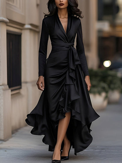 Elegantes Frauenkleid V-Ausschnitt Chic