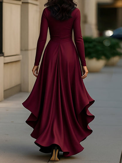 Elegantes Frauenkleid V-Ausschnitt Chic