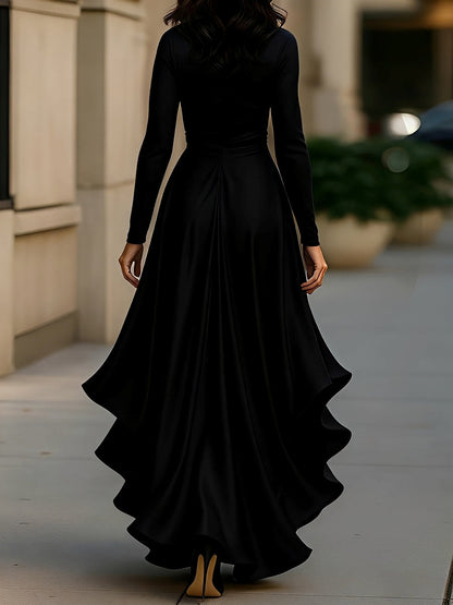 Elegantes Frauenkleid V-Ausschnitt Chic