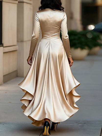 Elegantes Frauenkleid V-Ausschnitt Chic