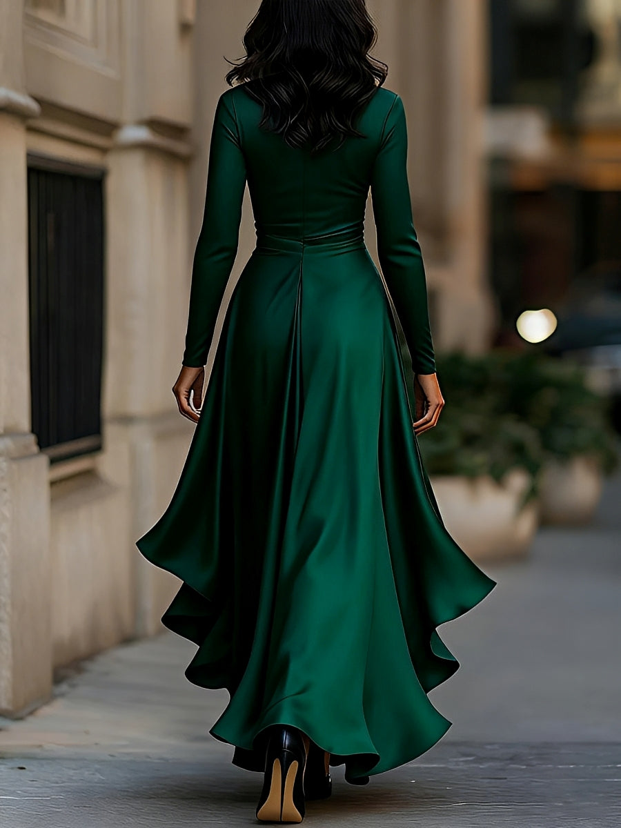 Elegantes Frauenkleid V-Ausschnitt Chic