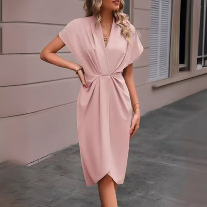 Elegantes Wickelkleid Damen Midi Länge