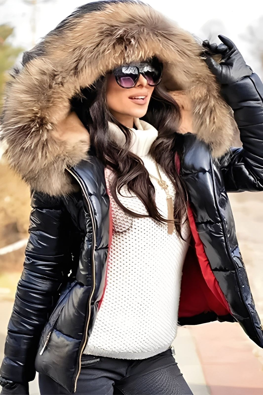 Damen Daunenjacke Warm Elegante Winterjacke