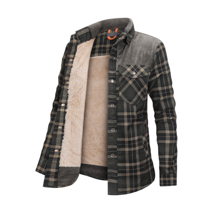 Herren Flanellhemd Gefüttert Warm Modern