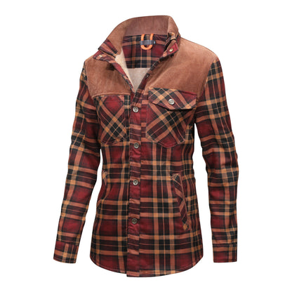 Herren Flanellhemd Gefüttert Warm Modern
