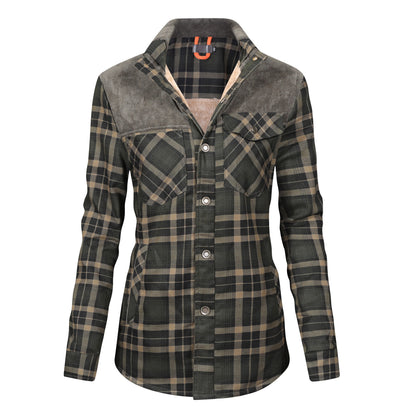 Herren Flanellhemd Gefüttert Warm Modern