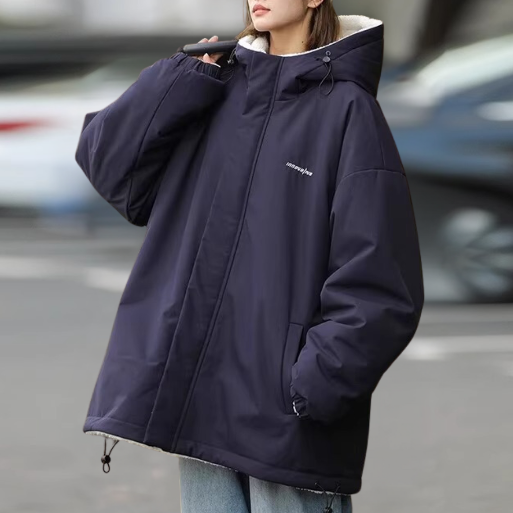 Warme Damen Winterjacke Wendbar Modern