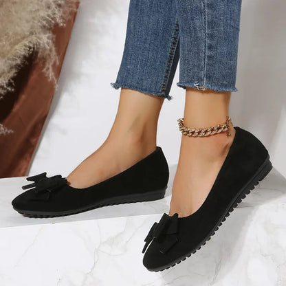 Damen Ballerinas Frühling Schleifen Schnürsenkel