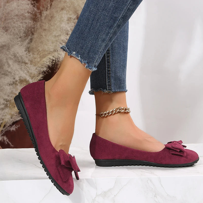 Damen Ballerinas Frühling Schleifen Schnürsenkel - BerlinGlamour