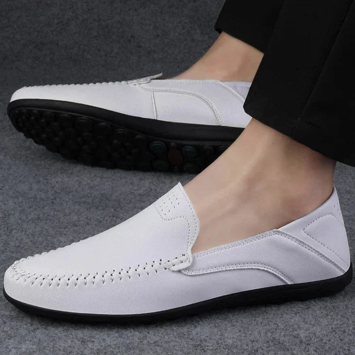 Herren Leder Loafers Bequem Slip On Schuhe