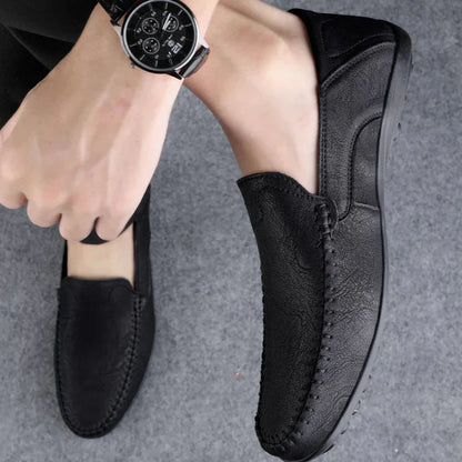 Herren Leder Loafers Bequem Slip On Schuhe - BerlinGlamour