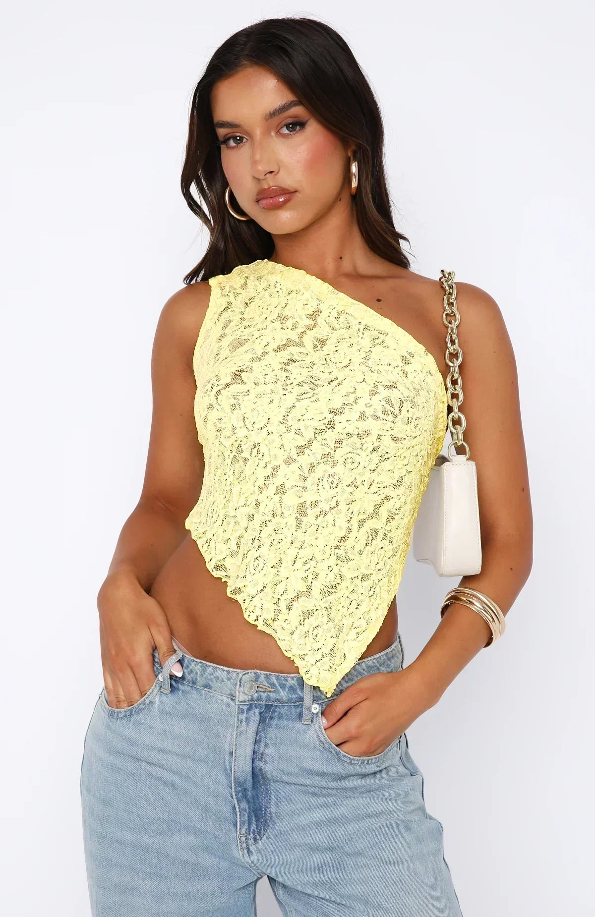 Spitzen-Top Damen mit Rückendekolleté