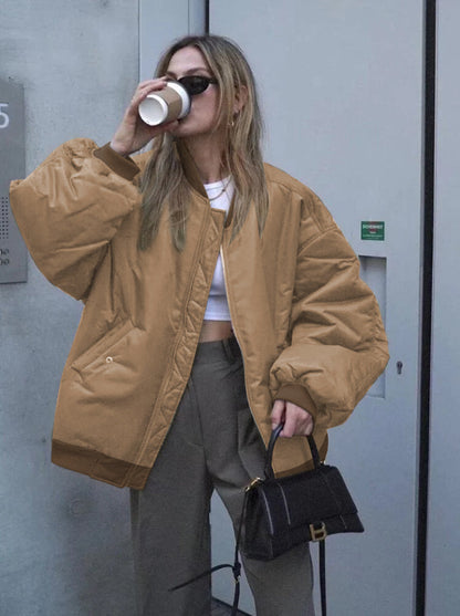 Übergroße Damen Bomberjacke Oversized Fashion