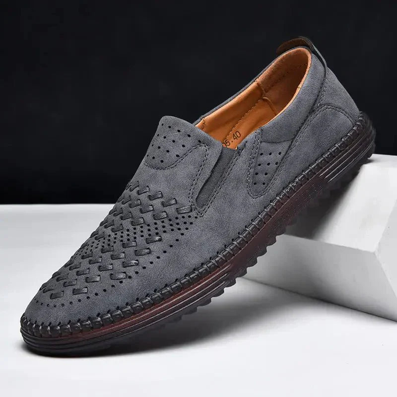 Herren Lederschuhe Handgefertigt Echtleder Schwarz