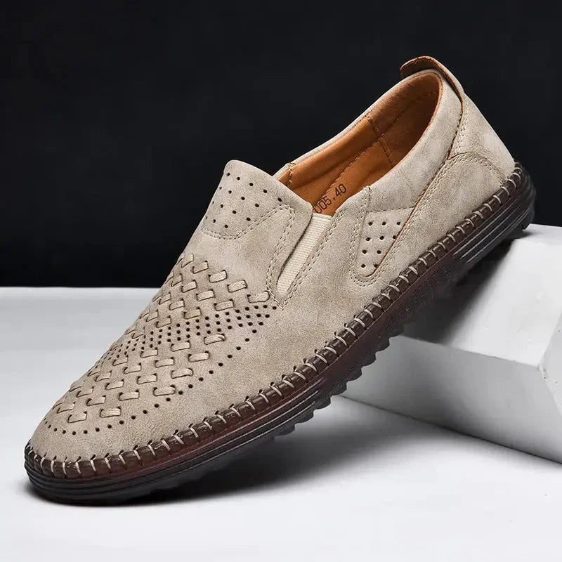 Herren Lederschuhe Handgefertigt Echtleder Schwarz