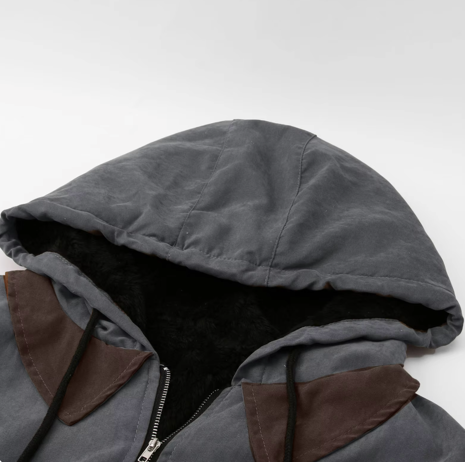 Herren Kapuzenjacke Reißverschluss Modern Schwarz
