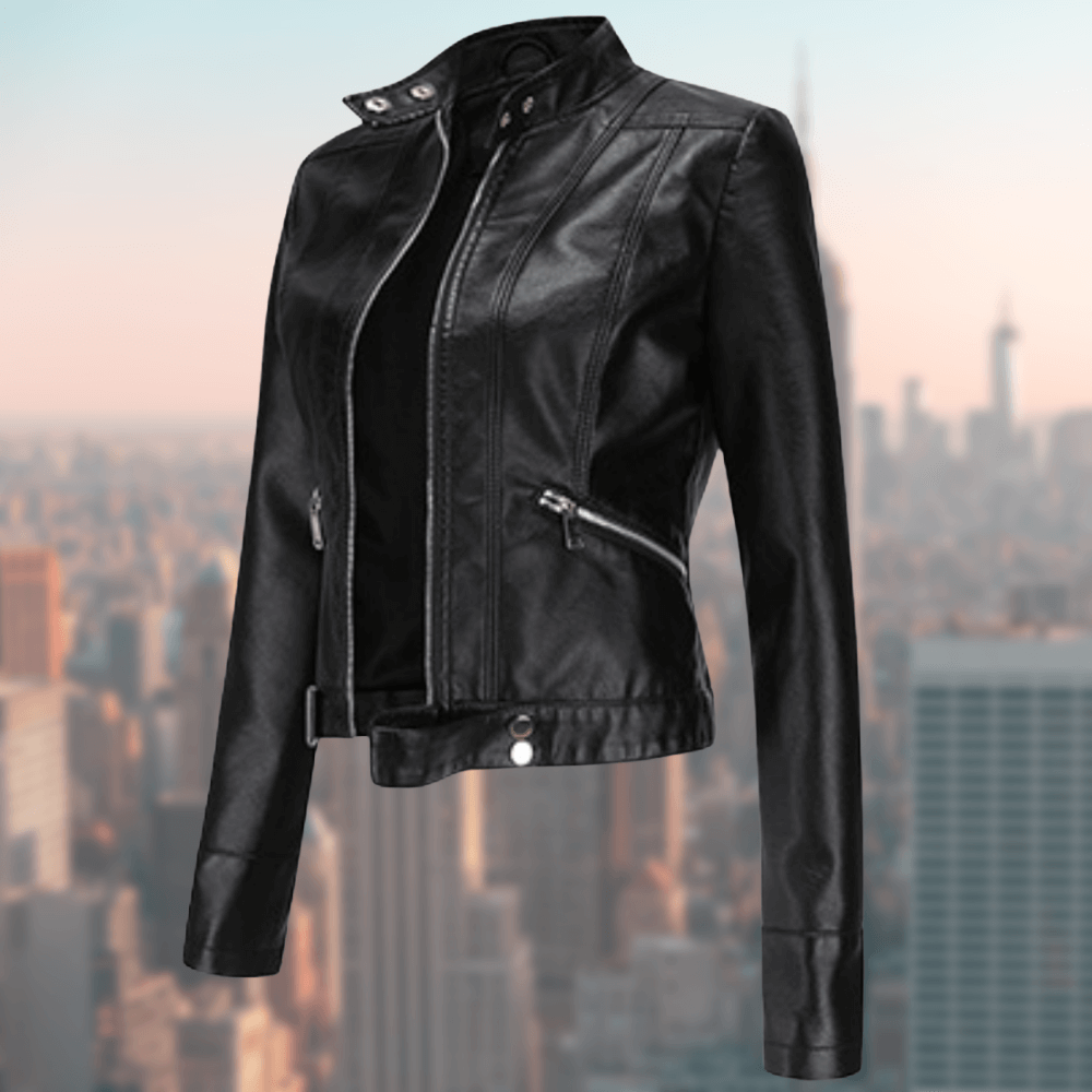 Lederjacke Damen Stilvoll Langlebig Schwarz - BerlinGlamour