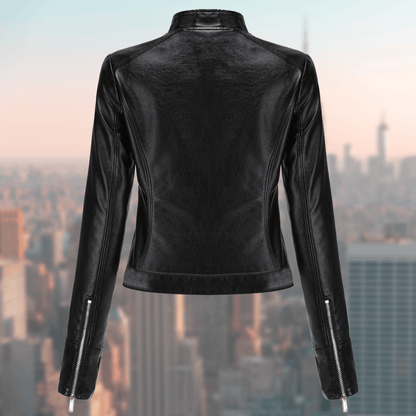 Lederjacke Damen Stilvoll Langlebig Schwarz