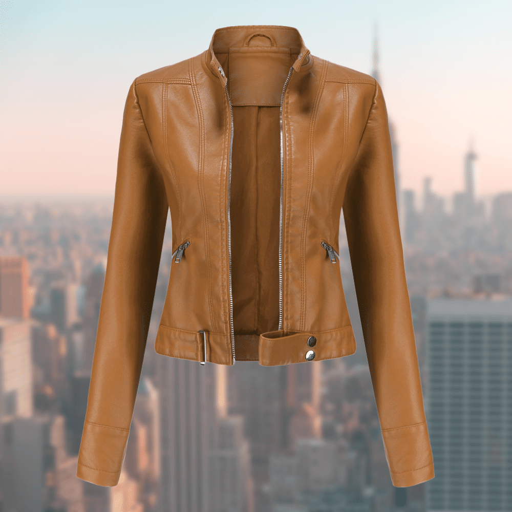 Lederjacke Damen Stilvoll Langlebig Schwarz