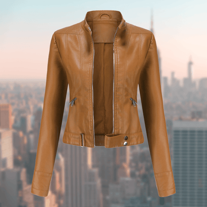 Lederjacke Damen Stilvoll Langlebig Schwarz