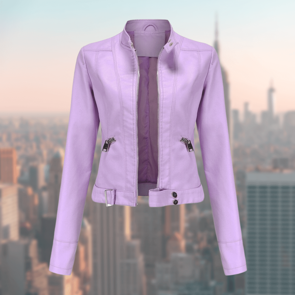 Lederjacke Damen Stilvoll Langlebig Schwarz