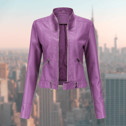 Lederjacke Damen Stilvoll Langlebig Schwarz