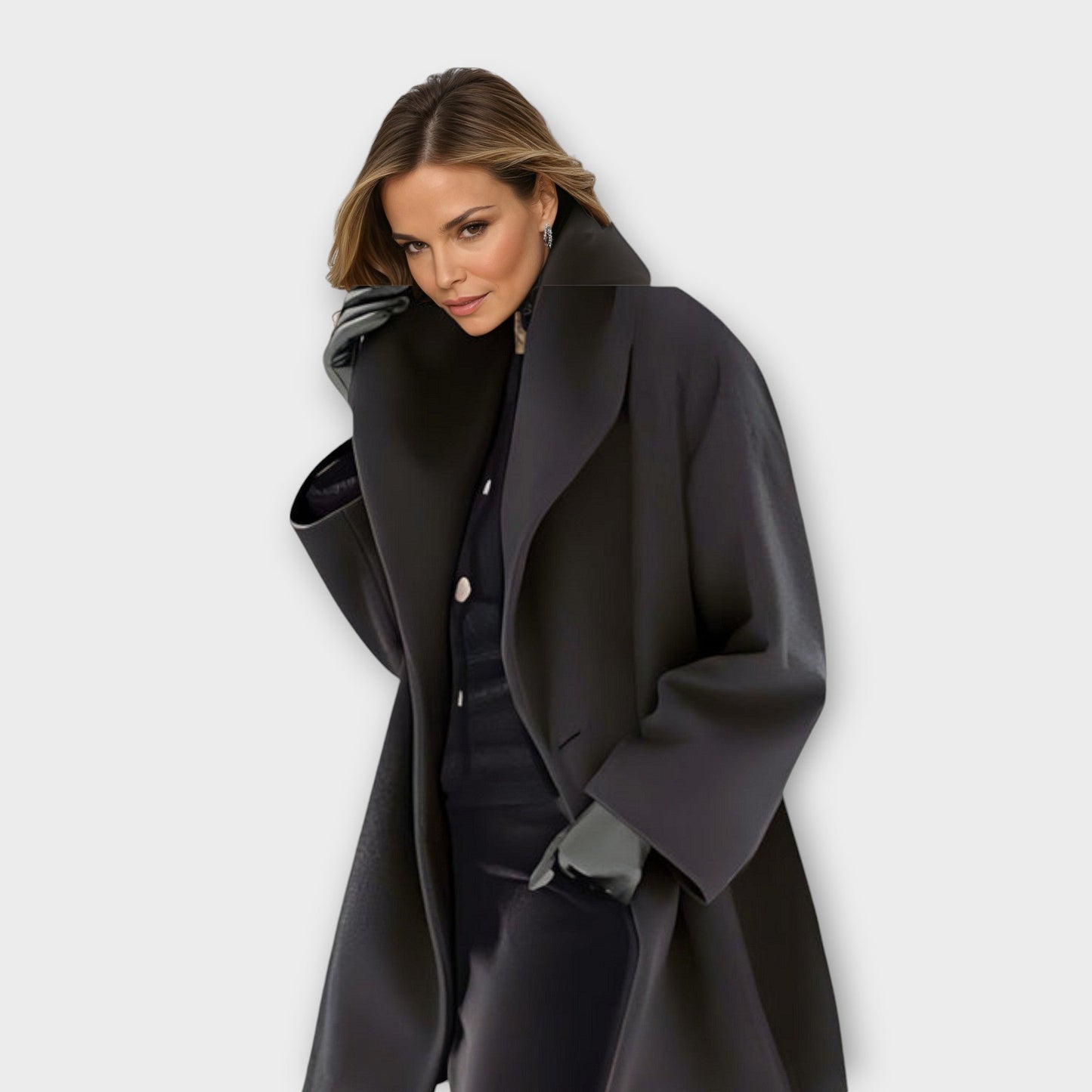 Damen Wintermantel Oversized Modern Schnitt Lang