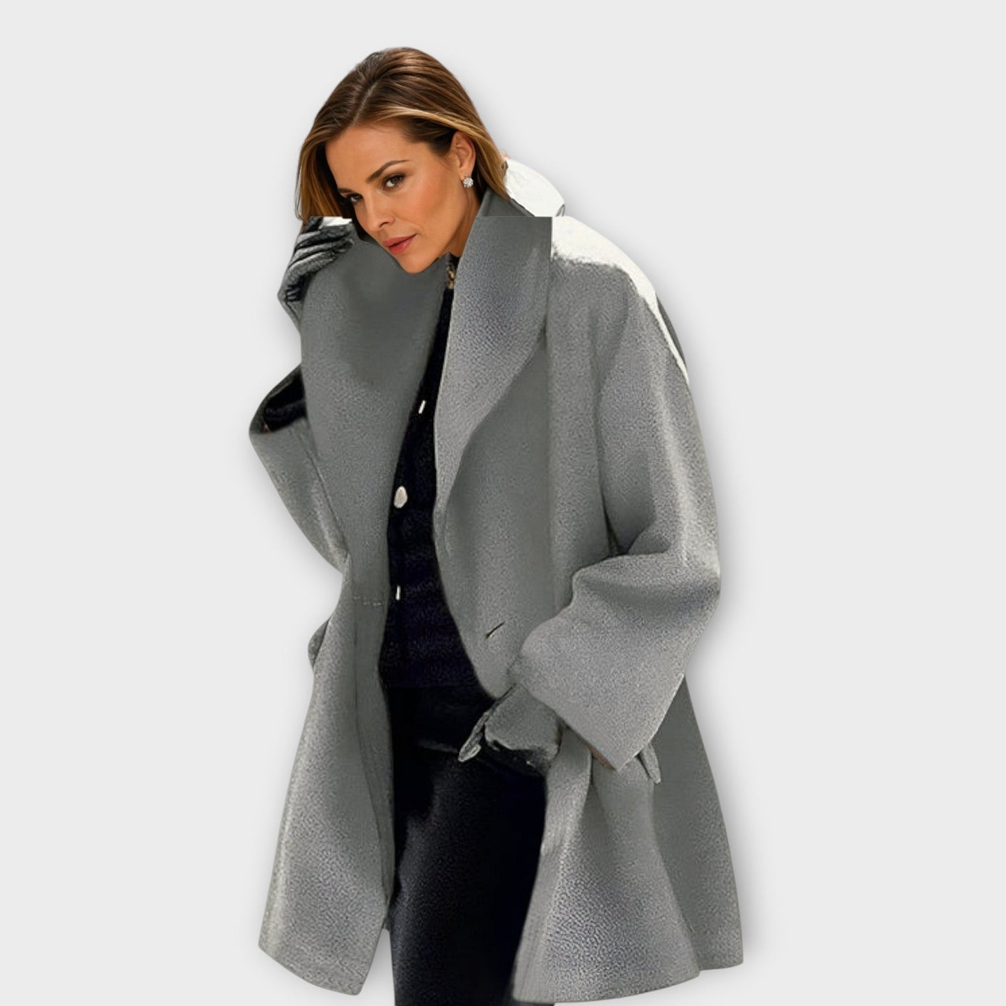 Damen Wintermantel Oversized Modern Schnitt Lang