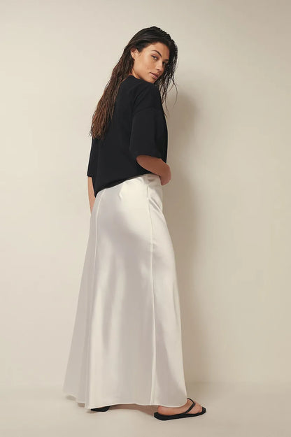 Satin Rock Hochwertig Mit Hoher Taille Damen