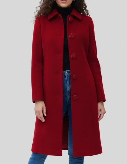 Damen Winterjacke Lang Knöpfe Warm Isoliert