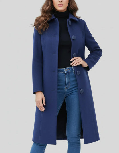 Damen Winterjacke Lang Knöpfe Warm Isoliert