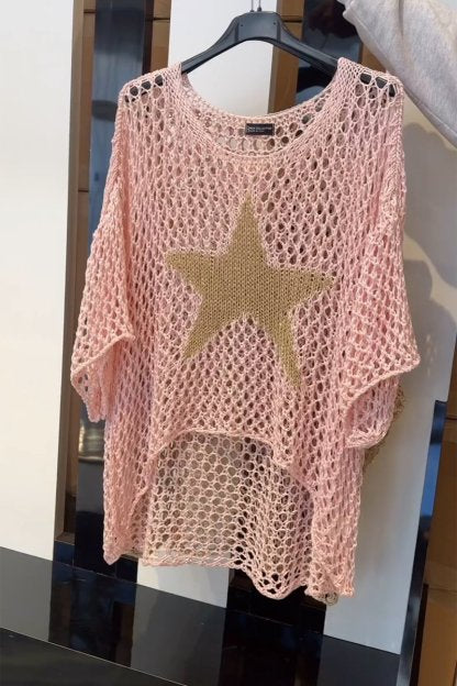 Strickpullover Frauen Stern Muster Elegantes Design