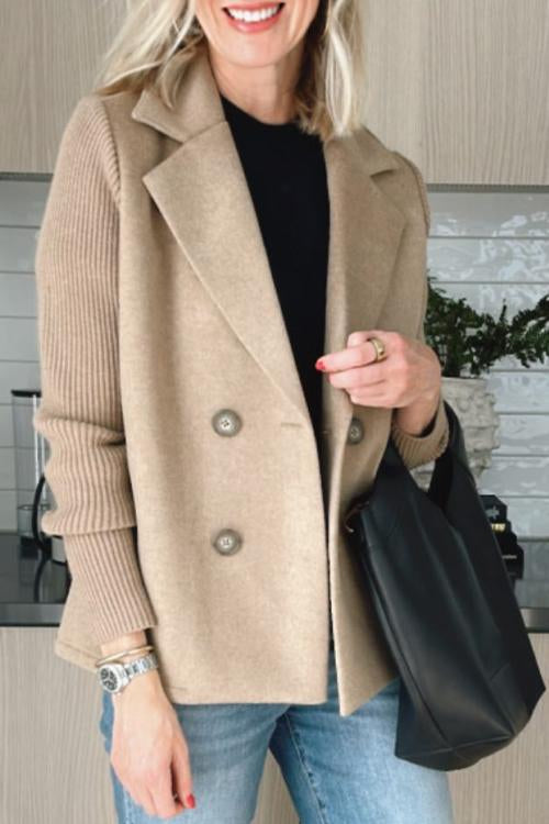 Damen Blazer Langärmlig Knopfleiste Modern