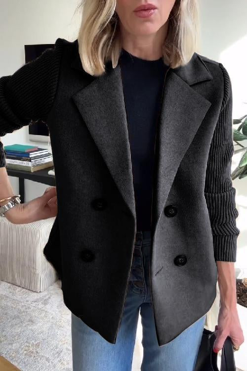 Damen Blazer Langärmlig Knopfleiste Modern