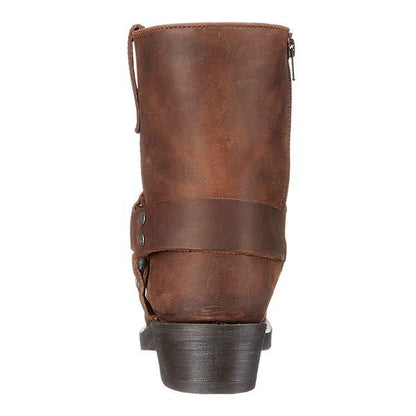 Damen Lederstiefel Bikerstil Mid Cut Harness Details
