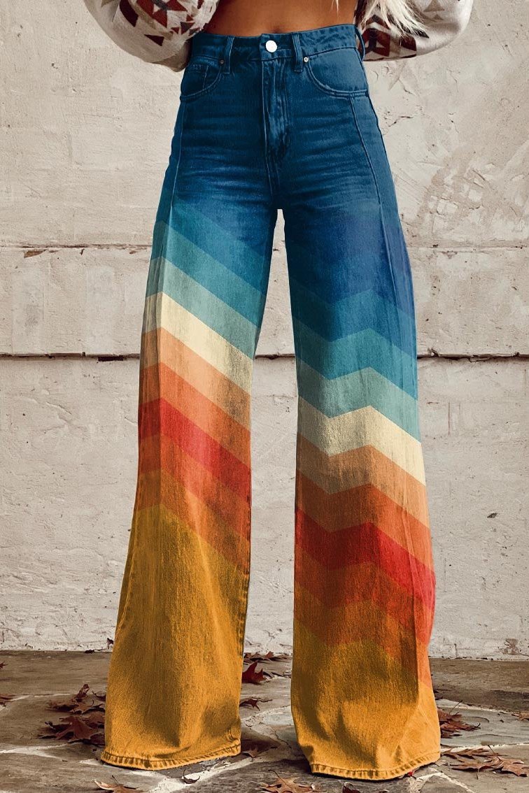 Retro Schlaghose Damen Trendy Hosen Modern