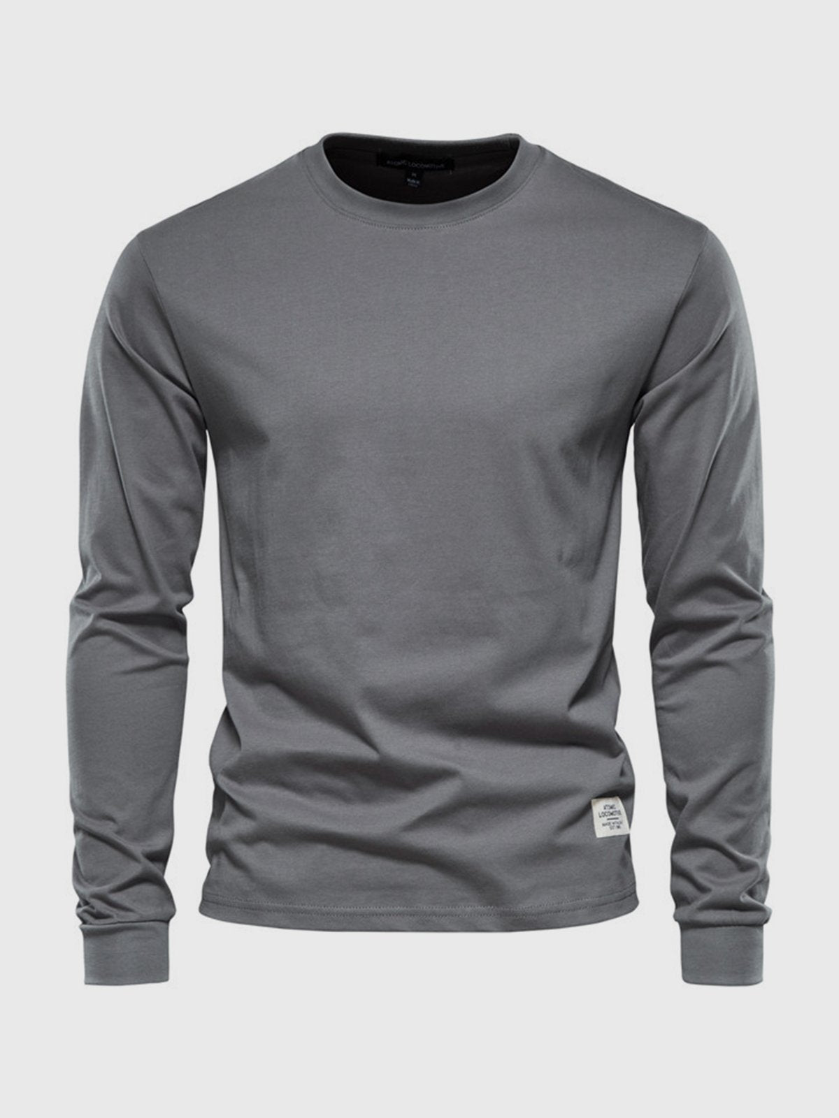 Herren Langarmshirt Baumwolle Rundhals Bequem