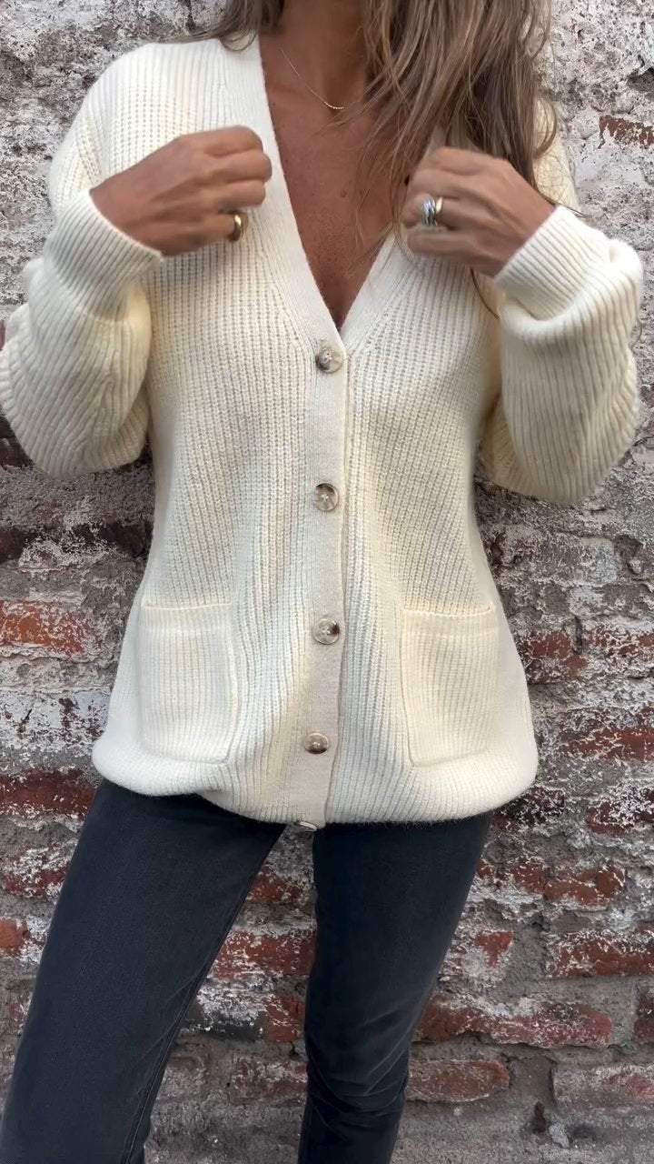 Strickjacke Weich Komfort Strick mit Knöpfen Damen - BerlinGlamour