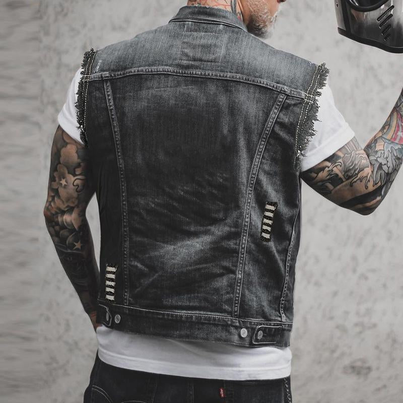 Herren Denim Weste Modern Schnitt