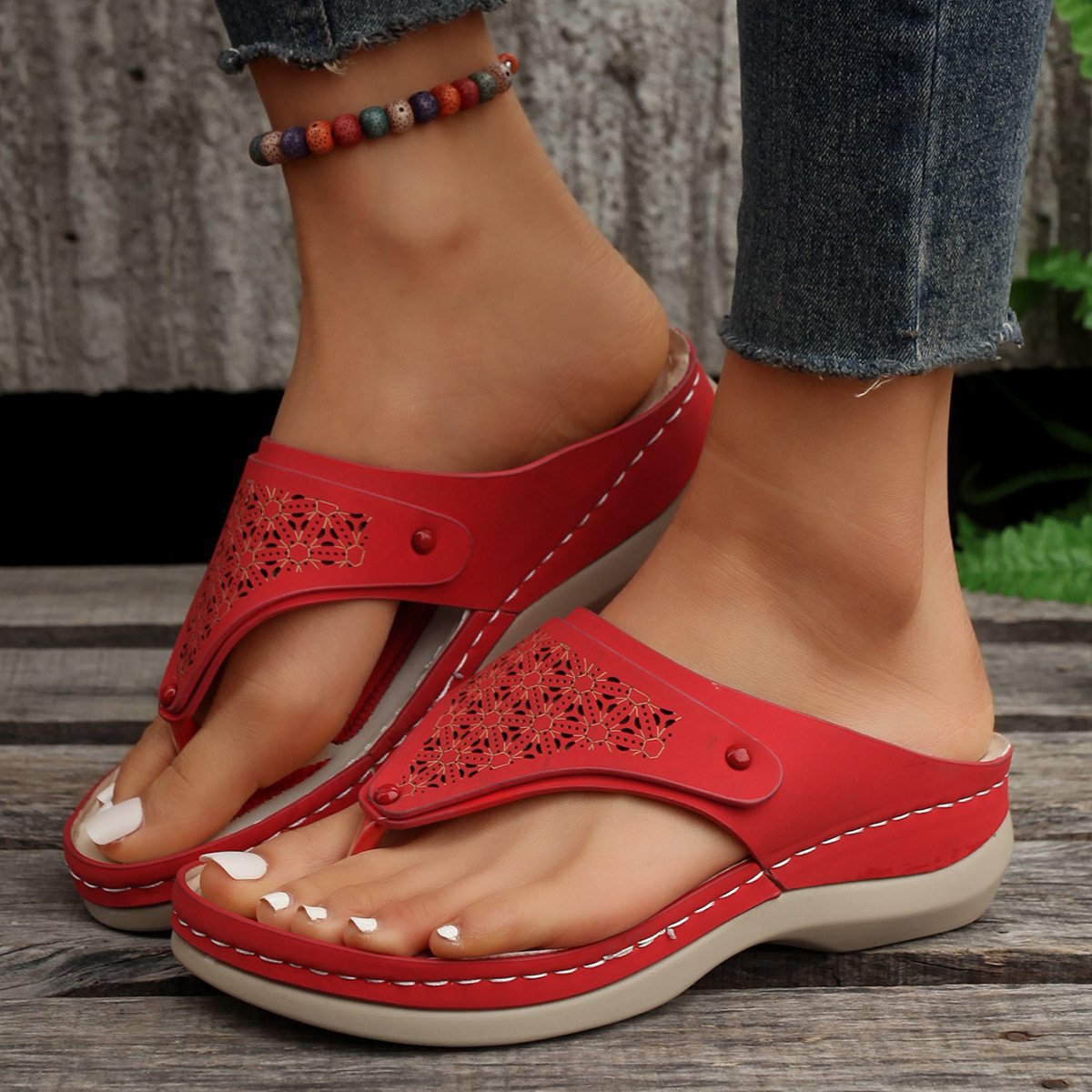 Leder-Wandersandalen mit orthopädischer Unterstützung - Modell Cathrin
