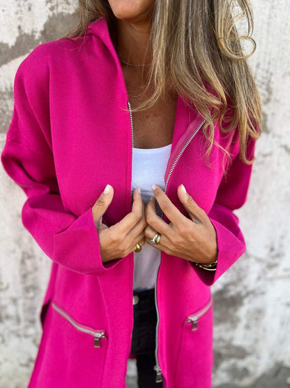 Damen Langarmjacke Lässig Reißverschluss Modern