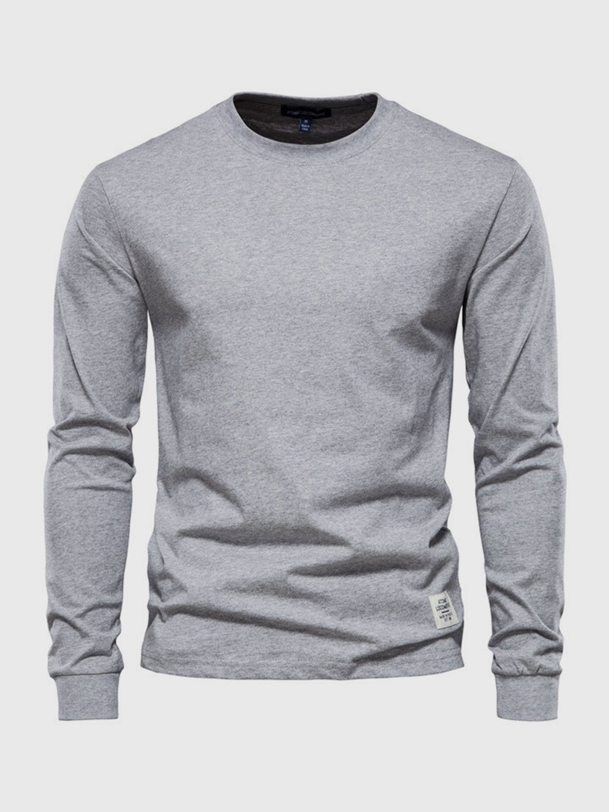 Herren Langarmshirt Baumwolle Rundhals Bequem