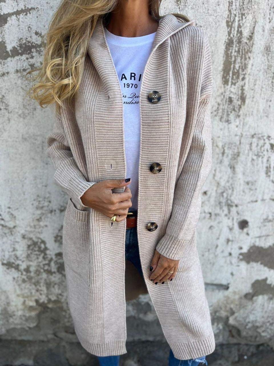 Lange Strickjacke Bequem Warm Frauen