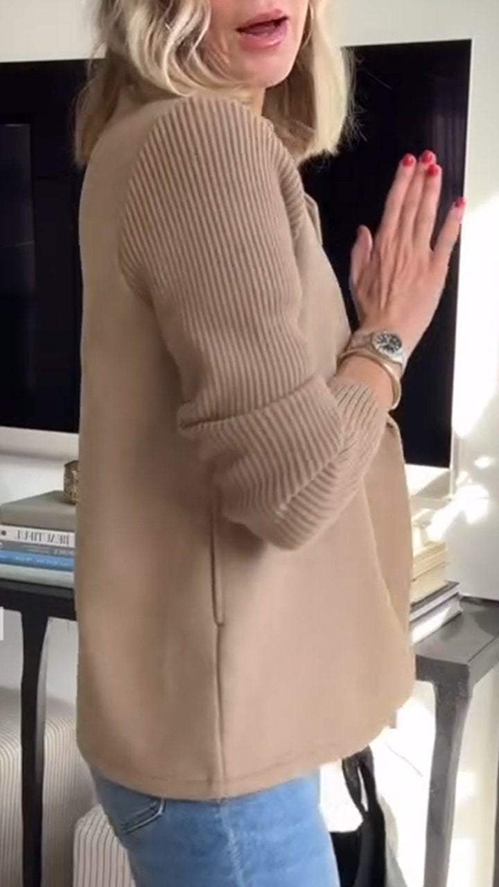 Damen Blazer Langärmlig Knopfleiste Modern