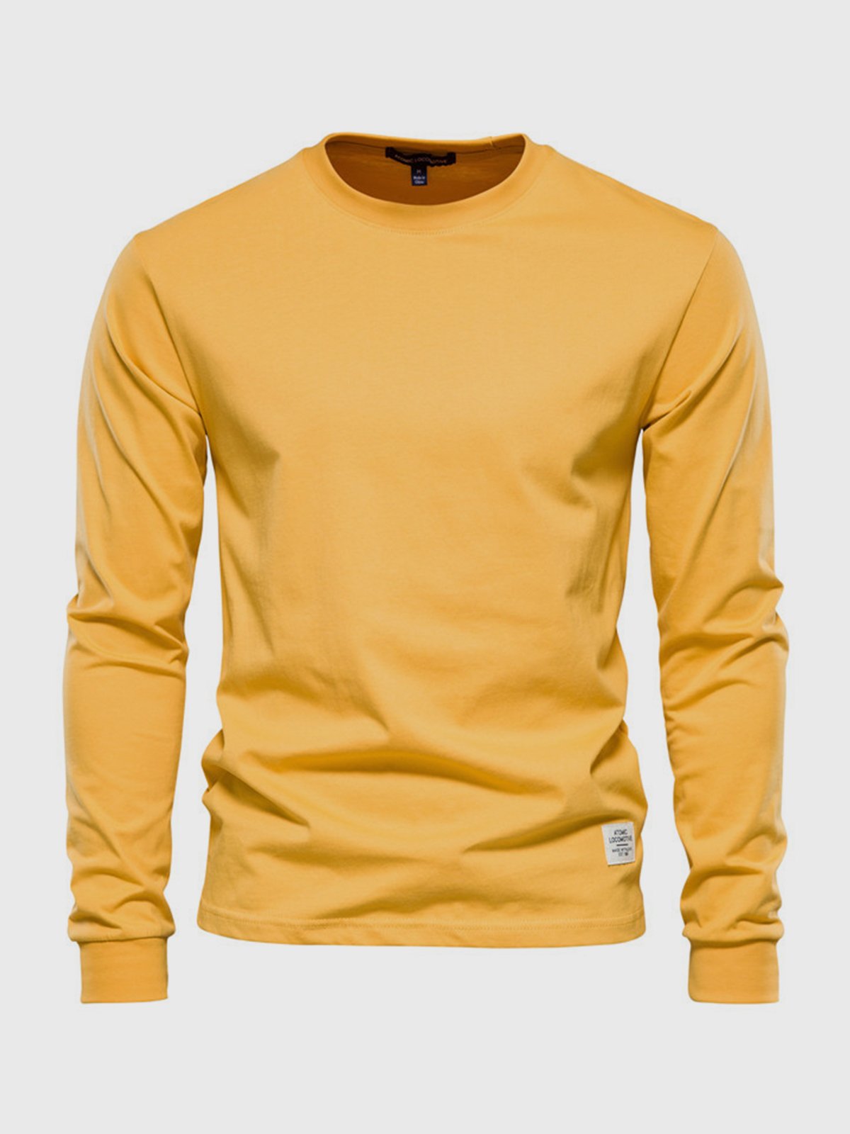 Herren Langarmshirt Baumwolle Rundhals Bequem