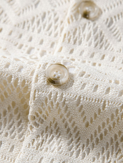 Häkelshirt Ethno Transparent Frauen Oberteil Sommer