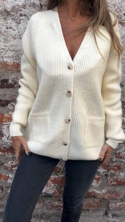 Strickjacke Weich Komfort Strick mit Knöpfen Damen
