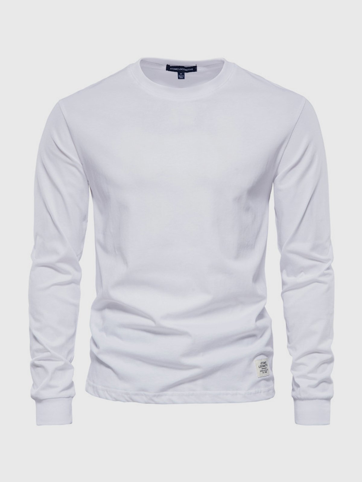 Herren Langarmshirt Baumwolle Rundhals Bequem