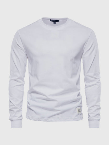 Herren Langarmshirt Baumwolle Rundhals Bequem