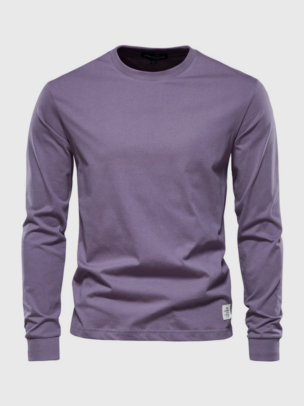 Herren Langarmshirt Baumwolle Rundhals Bequem